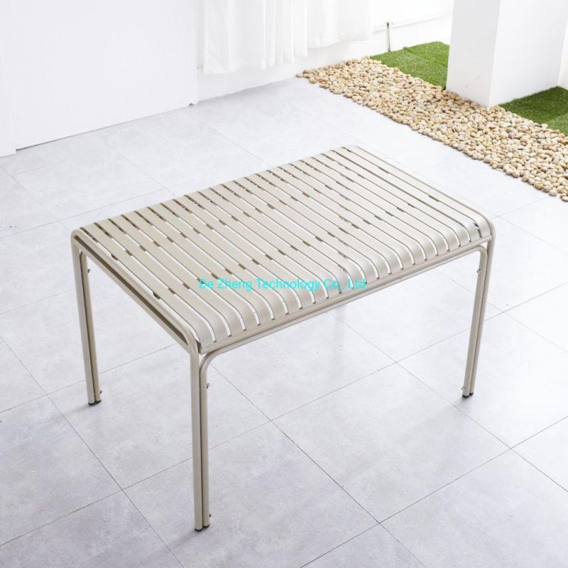 Modern Commercial Furniture Bar Counter Dining Table Aluminum Slats Bar Height Table