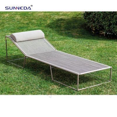 Modern Sun Pool Lounge Chairs Furniture with Ottoman Outdoor Garden Leisure Chaise Lounge