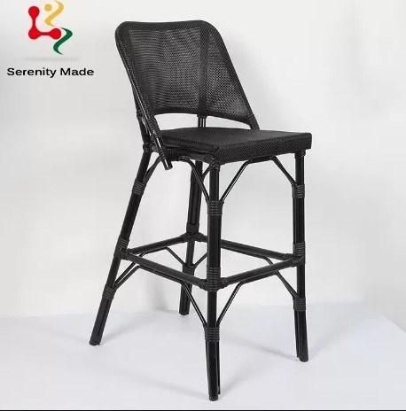 Outdoor Furniture Restaurant French Style High Counter Aluminum Frame Mesh Bar Bistro Stool