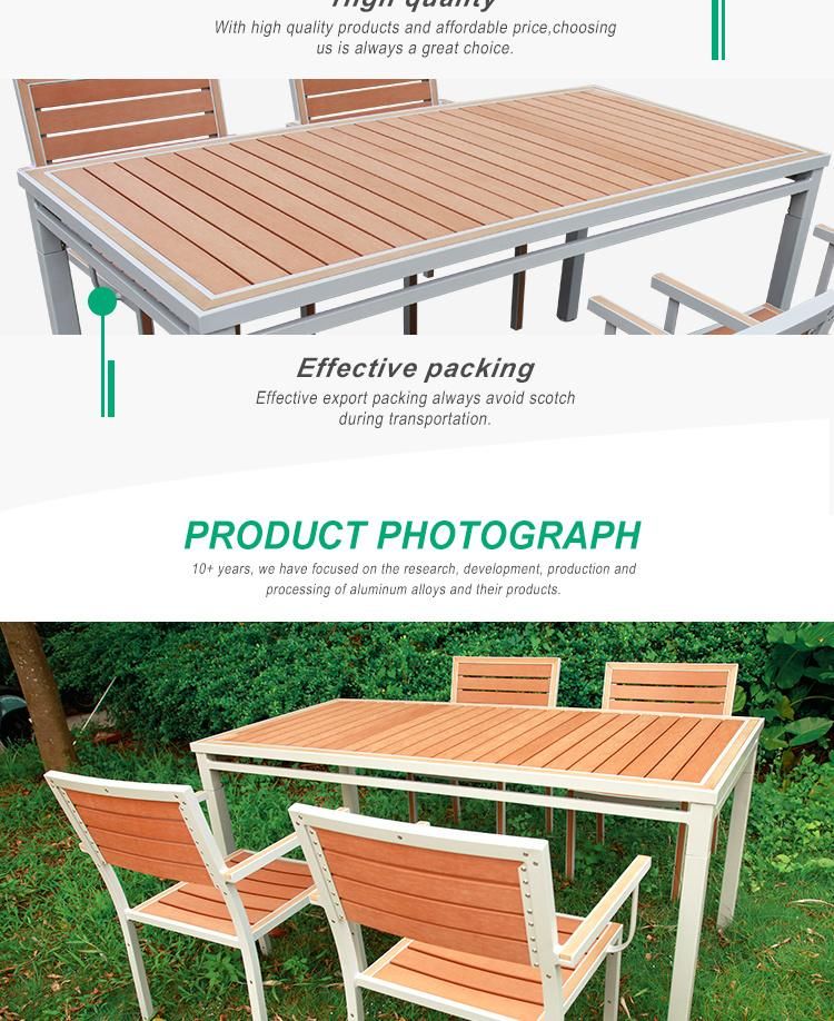 Aluminum Rectangular Dining Lounge Coffee Outdoor Bar Table and Stools
