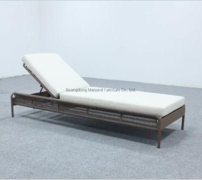 Rope Weaving Outdoor Chaise Lounge Furniture Sunbed Sun Lounger with Aluminum Frame