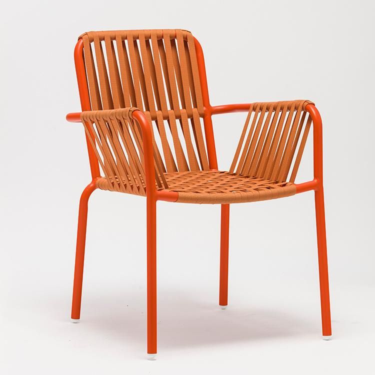 Fashionable Woven Rope Stackable Patio Chairs Outdoor Furniture