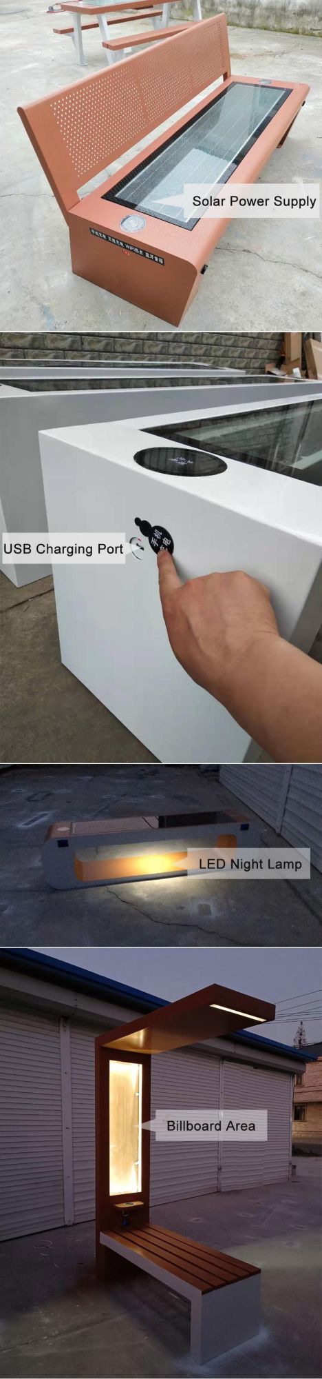 Solar Streetlight with Mobile Charging Port for Tourism Area