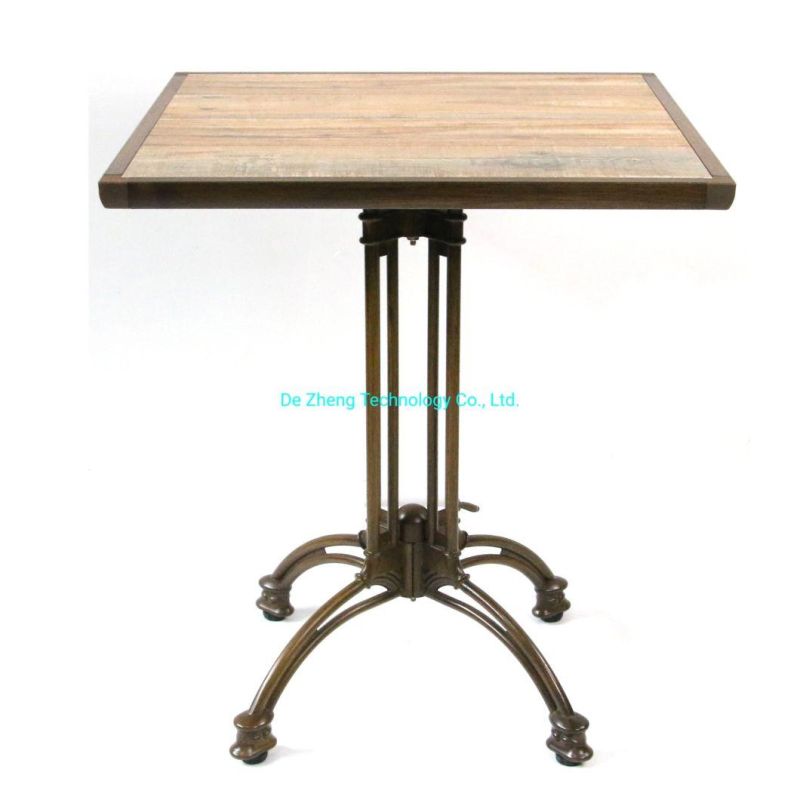 Garden Outdoor Furniture Luxury Ceramic Cast Aluminum Roman Base Restaurant Bistro Table Furniture