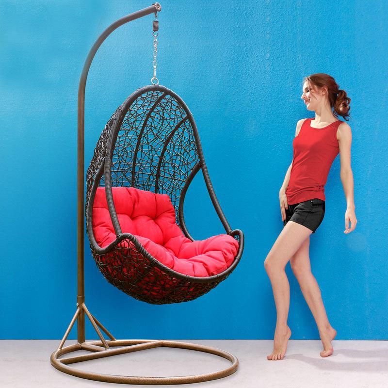 Newest Furniture Armrest Garden Outdoor Rattan Egg Wicker Swing Chair
