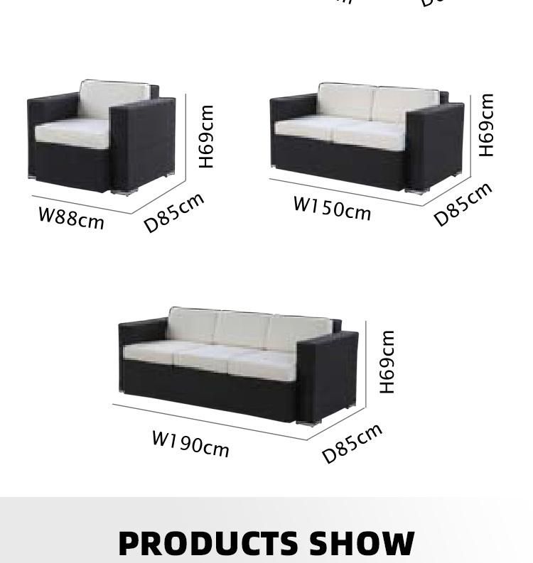 Beat Sale Luxury Aluminium Rattan Sofa Set for Outdoor Furniture with Cushion