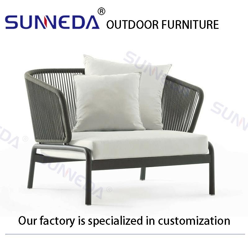 All Weather Waterproof Aluminium Alloy Metal Weaving Disassembly Structure Sofa Furniture