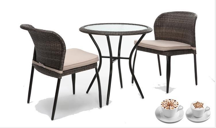 High Quality Outdoor Dinner Table Set for 3 Seat Dining Table Set Patio Furniture with UV-Anti PE Wicker