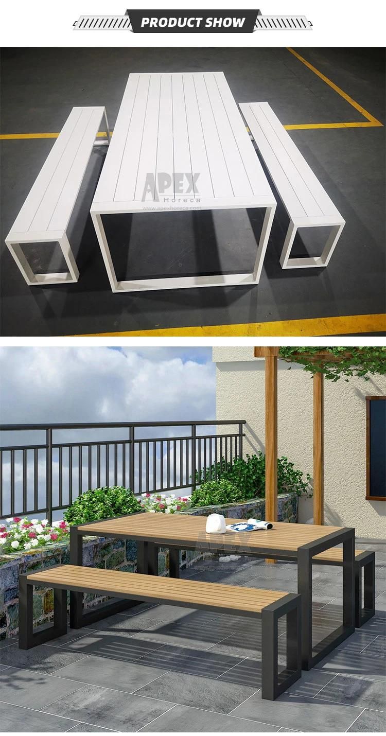 Open Space Top-Level Outdoor Picnic Aluminum Frame Table Set