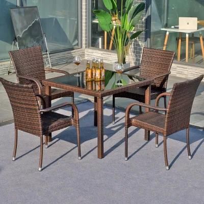 Outdoor Furniture Dining Armchair Rattan Outdoor Dining Table and Chair