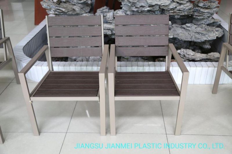 HDPE Wooden Grain Patio 1+1 Coffee Sets