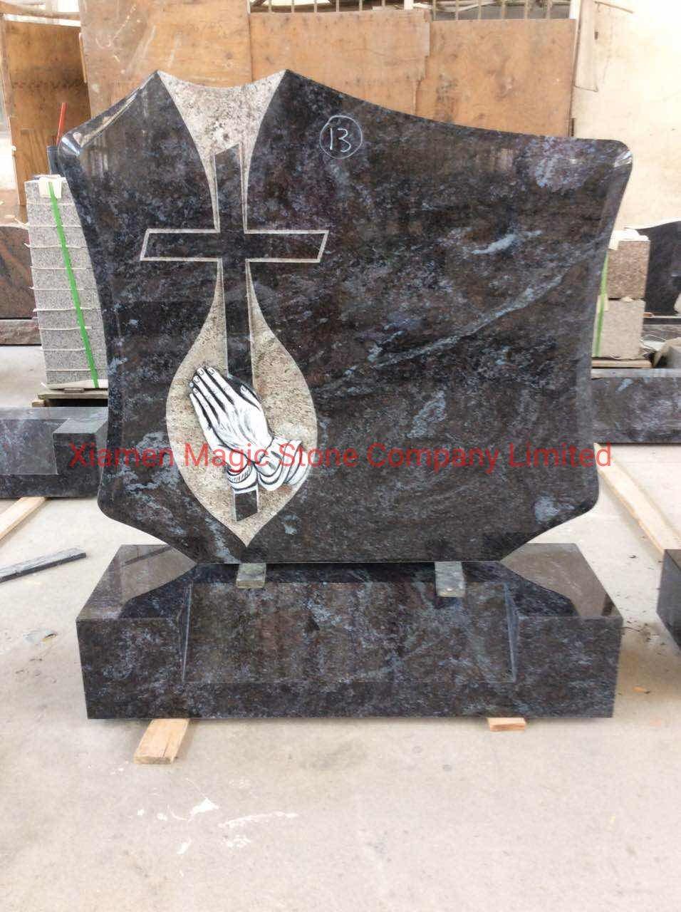 Carving Granite Stone Monument Cross Headstone