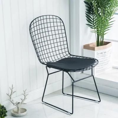 Living Room Modern Wire Chair Luxury Metal Dining Chair Coffee Shop Hot Sell Metal Leisure Accent Chair for Garden