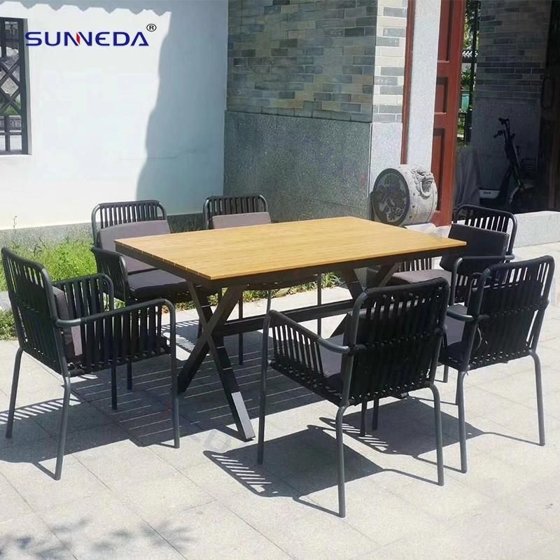 Outdoor Balcony Table Set with Waterproof Back Cushion Chair