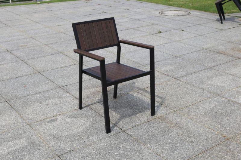 Outdoor Aluminum Patio Plastic Wood Outdoor Table Set Picnic Garden Furniture