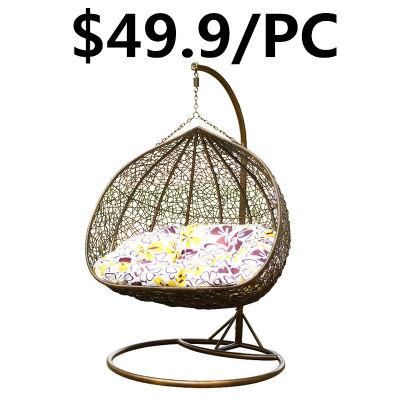 Wicker Double Swing Chair Armrest Rattan Chair Modern Indoor Chair