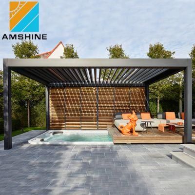 Customized Restaurant Furniture Automatic Folding Louvered Pergolas Outdoor Tent Motorized Pergola 10X10 Outdoor Canopy