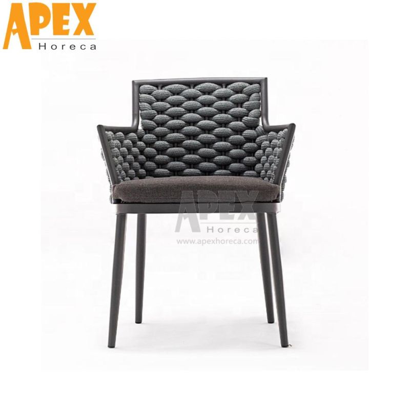 Outdoor Garden Dining Room Balcony Furniture Aluminum Arm Cushion Chair