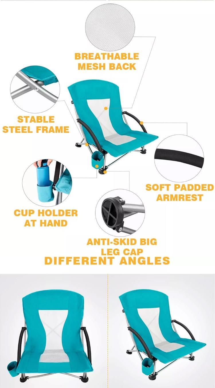 Short Foot Chair Folding Camping Chair for Beach and Camping Outdoor