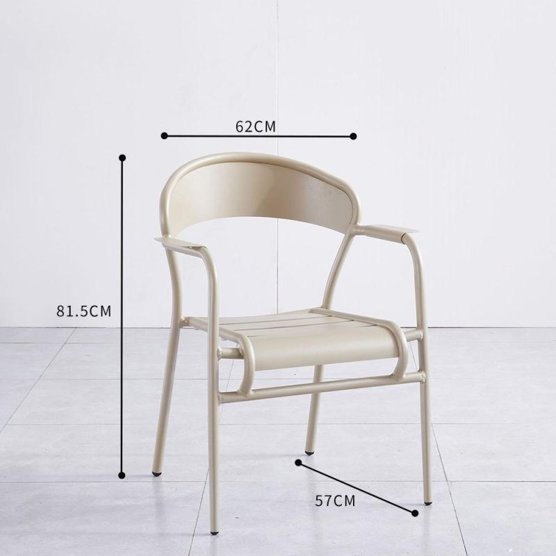 Aluminum Frame Stacking Metal Outdoor Park Armchair