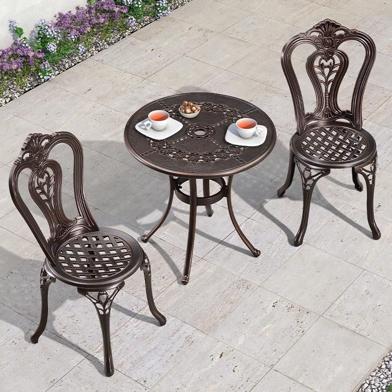 Comfortable Patio Cast Aluminum Ottoman Outdoor Furniture