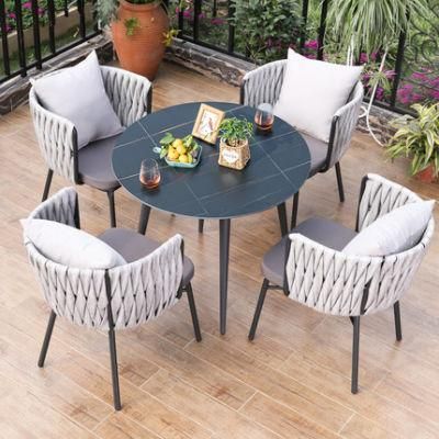 Nordic Outdoor Table and Chair Courtyard Villa Garden Rattan Chair Leisure Combination