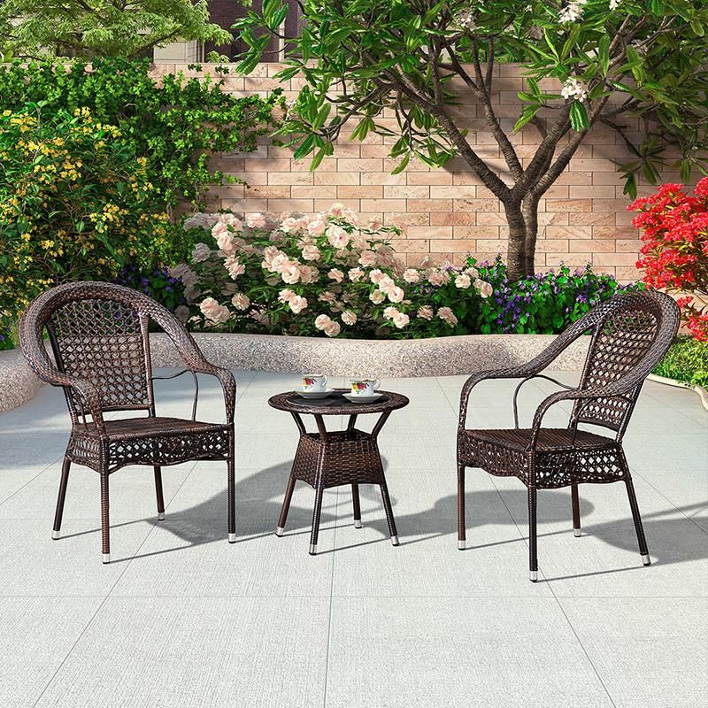 China Latest Leisure Waterproof Bistro Terrace Forest Round Rattan Outdoor Furniture Chair