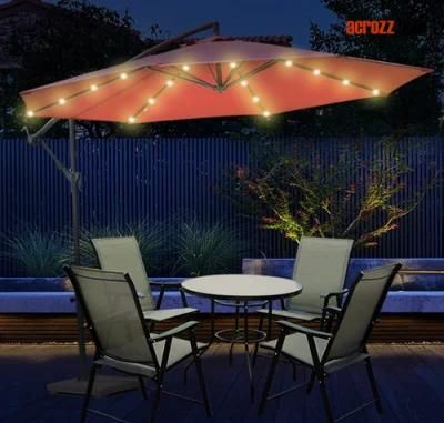 Outdoor Garden Patio Beach LED Light Parasol Umbrella