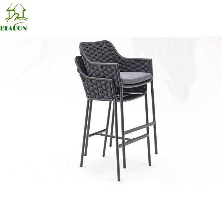 Aluminum Frame Outdoor Furniture Rope Garden Bar Chair