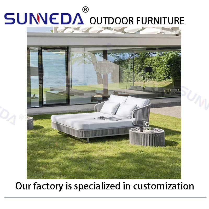 Sunneda Modern Outdoor Patio Chaise Lounge with Waterproof Seat and Back Cushion