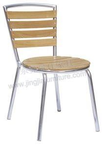 Outdoor Aluminium Wood Garden Dining Cafe Chair (JJ-AW08)