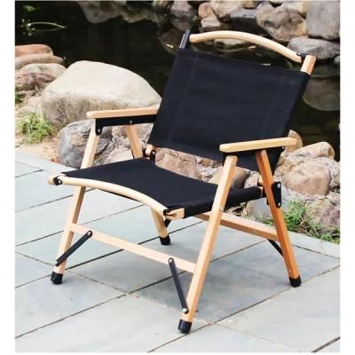 Outdoor Patio Solid Wood with Durable Canvas Fabric Folding Chair