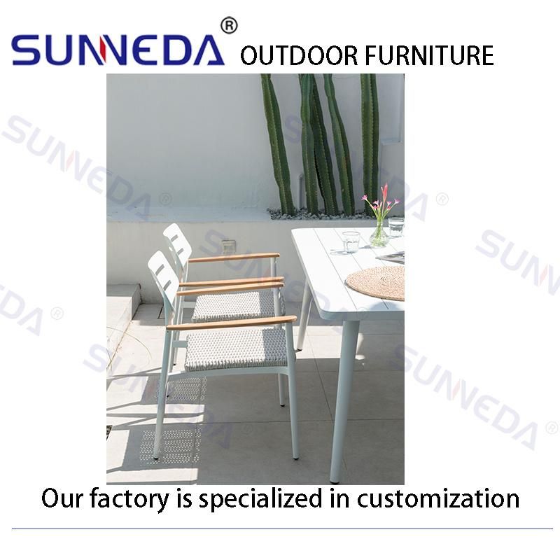 Hotel Patio Outdoor Furniture Teak Wood Chairs Fall Aluminum Square Table Garden Set