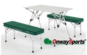 Folding Family Picnic Table with Two Bench