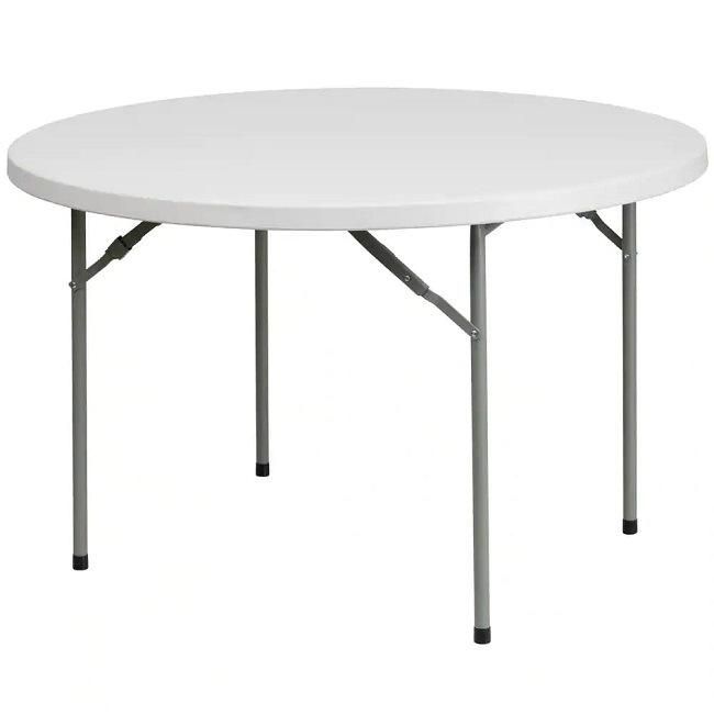 Outdoor 4 Foot 120cm Plastic Portable White Round Folding Table