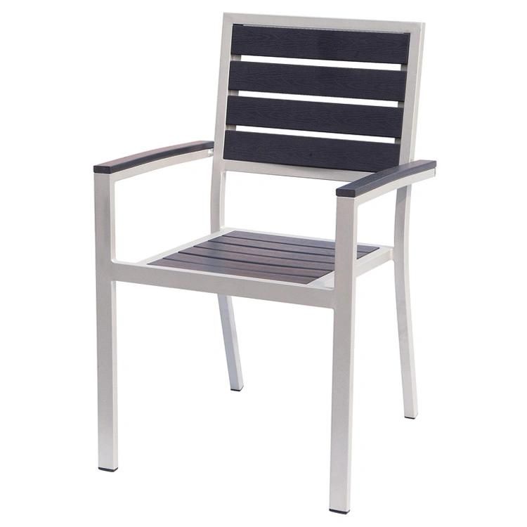 Plastic Wood Chair Stackable Outdoor Aluminum Chair (SP-OC721)
