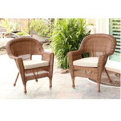 French Country Style Garden Outdoor Dining Furniture High Back and Wicker Covered Rattan Chair