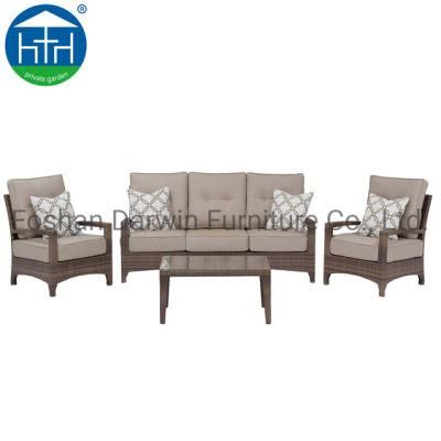 Popular L Shape Garden Wicker Sofa Outdoor Aluminum Sofa Patio Terrace Furniture