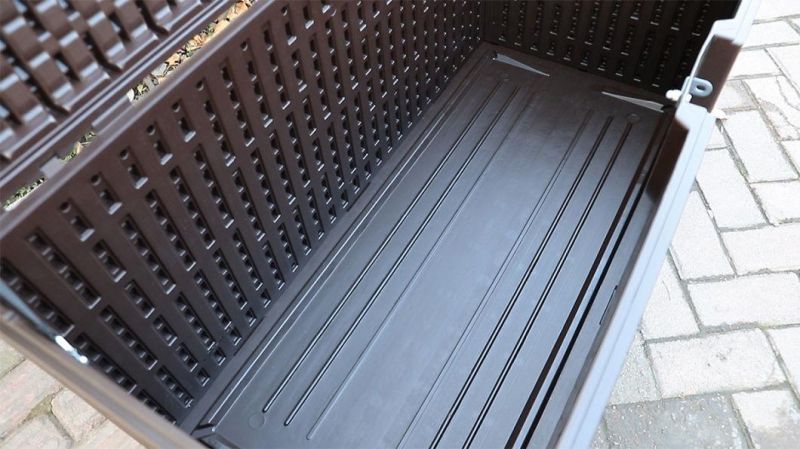 Patio Furniture Brown Garden Storage Deck Box for Throw Pillows Tools