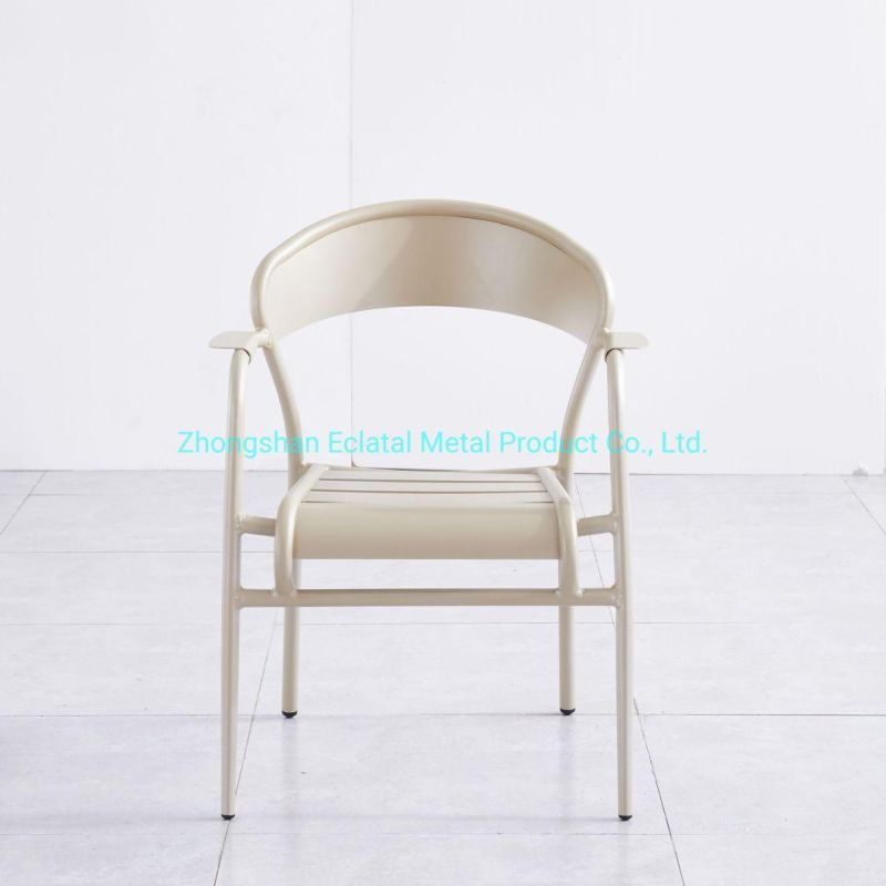 2021 New Design Aluminum Frame Metal Colorful Dining Bar Chairs
