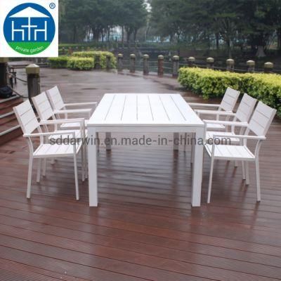 Modern Outdoor Aluminum Polywood Patio Rattan Furniture Wicker Dining Set