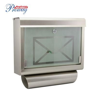 Stainless Steel Wall Mounted Mailbox with Glasses Door