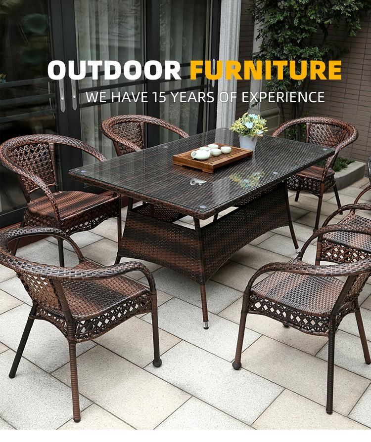Outdoor Patio Furniture Rattan and Plastic-Wood Garden Sofa Sets
