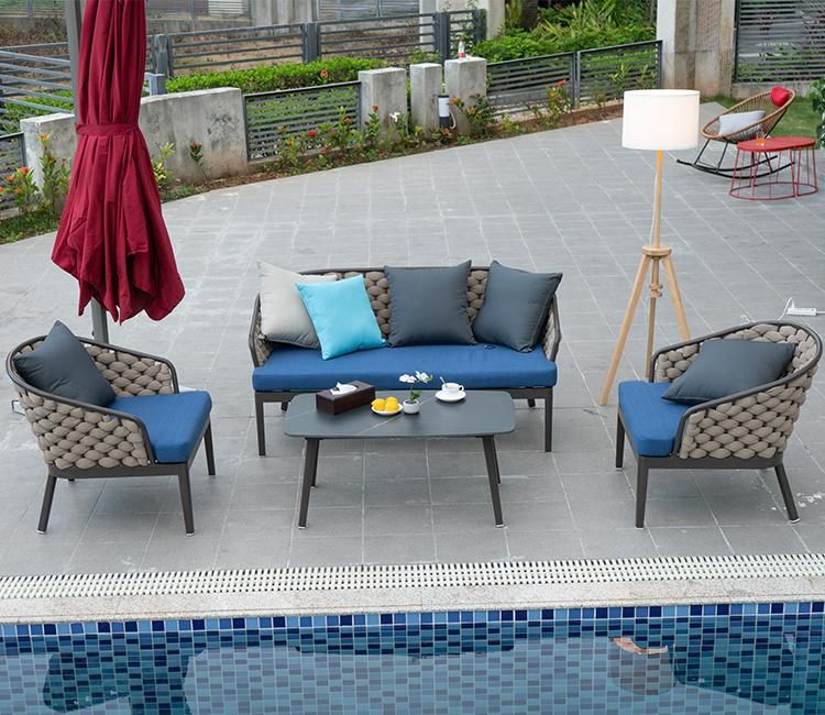 Modern Garden Furniture Outdoor Rope Sofa Set Used in Hotel Swimming Pool Side