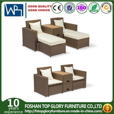 Outdoor Garden Rattan Wicker Furniture Single Chair Lounge Sofa Set with Footrest