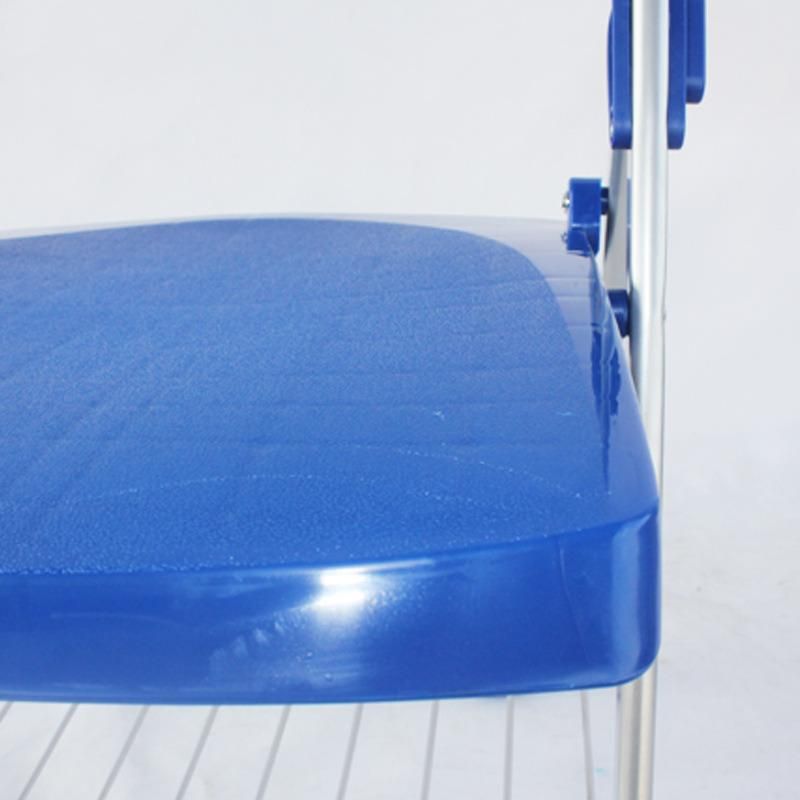 Outdoor PP Easy Carring Iron Frame Plastic Folding Chair with Armrest