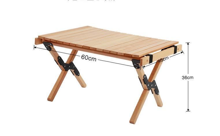 Lazyhiker Roll Top Folding Table Fashion Beech Wood Camping Table Portable Camping Table