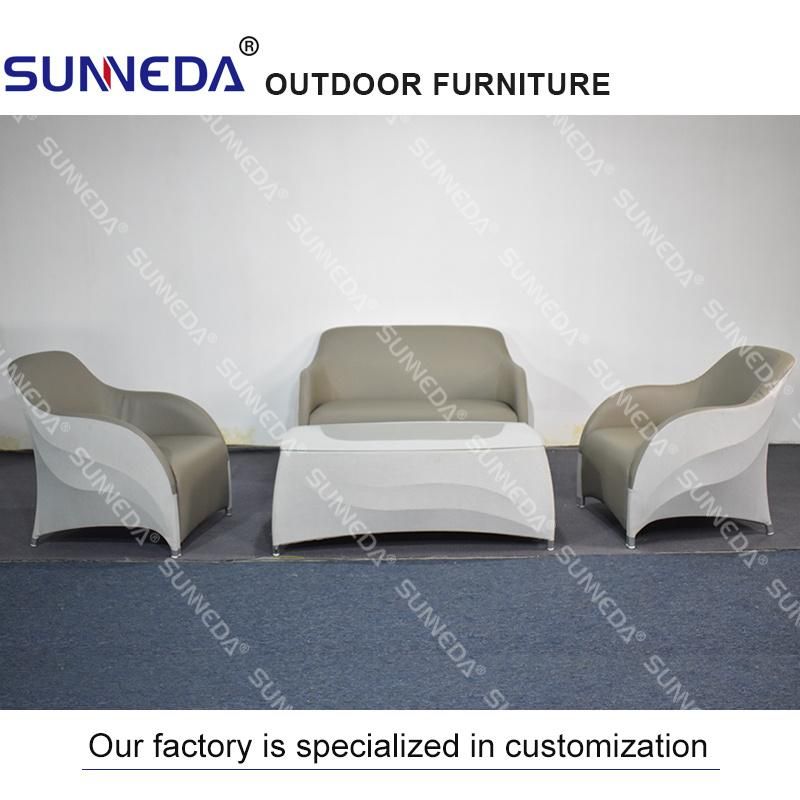 Loose Furniture Outdoor Office Leisure Fabric PU Sofa with Ottoman