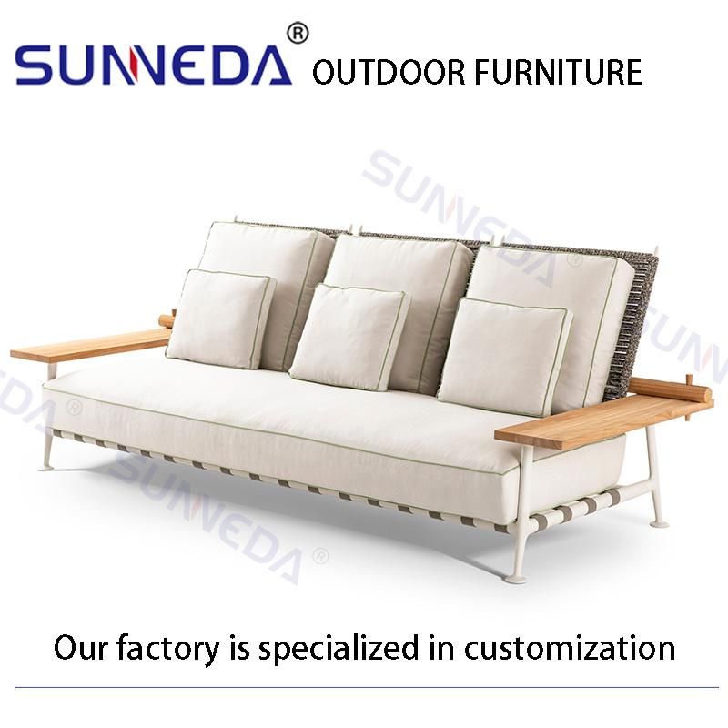 Nordic Style All Weather Best Selling Teak Sectional Outdoor Couch Set