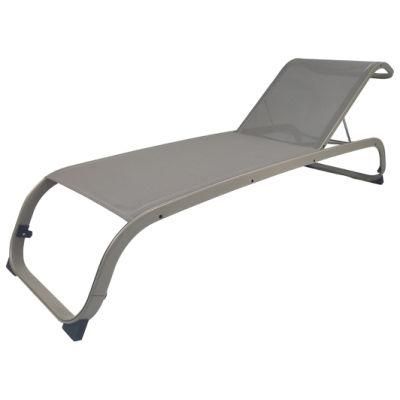 Garden Hotel Commercial Textilene Mesh Chaise Lounge with Quick Dry Aluminum Sun Bed